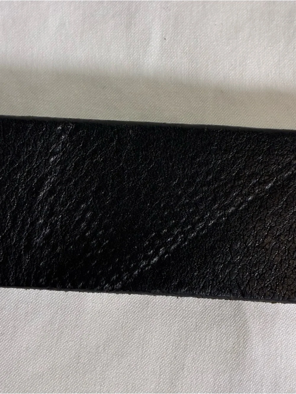 Classic Black Leather Solid Brass Buckle 42” long unisex